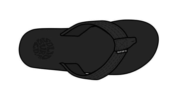 Solid Leather Flip Flop - Jet Black
