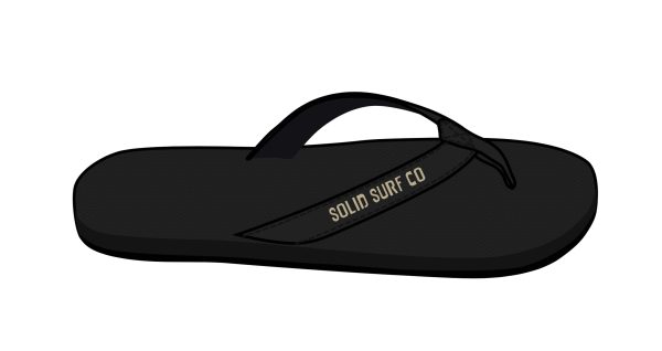 Solid Rubber Flip Flop - Jet Black